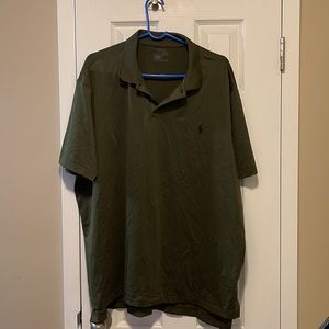Polo army green performance collar shirt